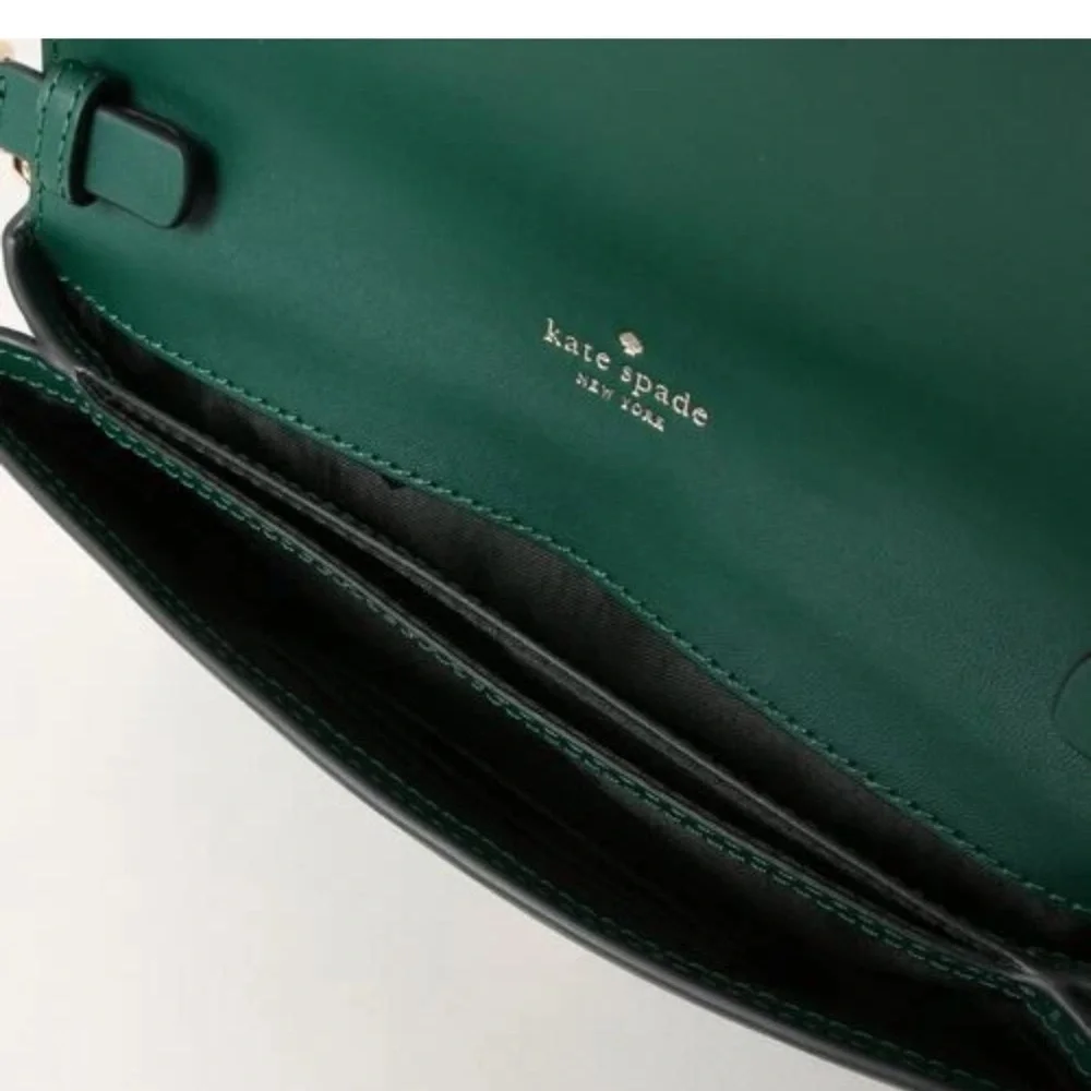 Kate Spade Green Crossbody Bag with Gold Chain